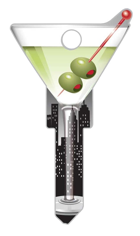 Lucky Line B133S Key Blank, Martini, Brass, Painted, Pack of 5