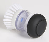 Good Grips 36481 Soap Dispensing Palm Brush, 4 in OAL, Nylon Trim, Non-Slip Handle, Silicone Handle