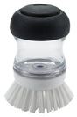 Good Grips 36481 Soap Dispensing Palm Brush, 4 in OAL, Nylon Trim, Non-Slip Handle, Silicone Handle