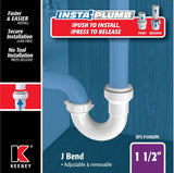 Insta-Plumb 10400IPK J-Bend, 1-1/2 in, Push-To-Connect, Plastic, White