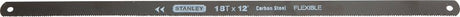 STANLEY 15-928A Hacksaw Blade, HCS, 1/2 in W, 12 in L, 18 TPI, HCS Cutting Edge, 2/PK