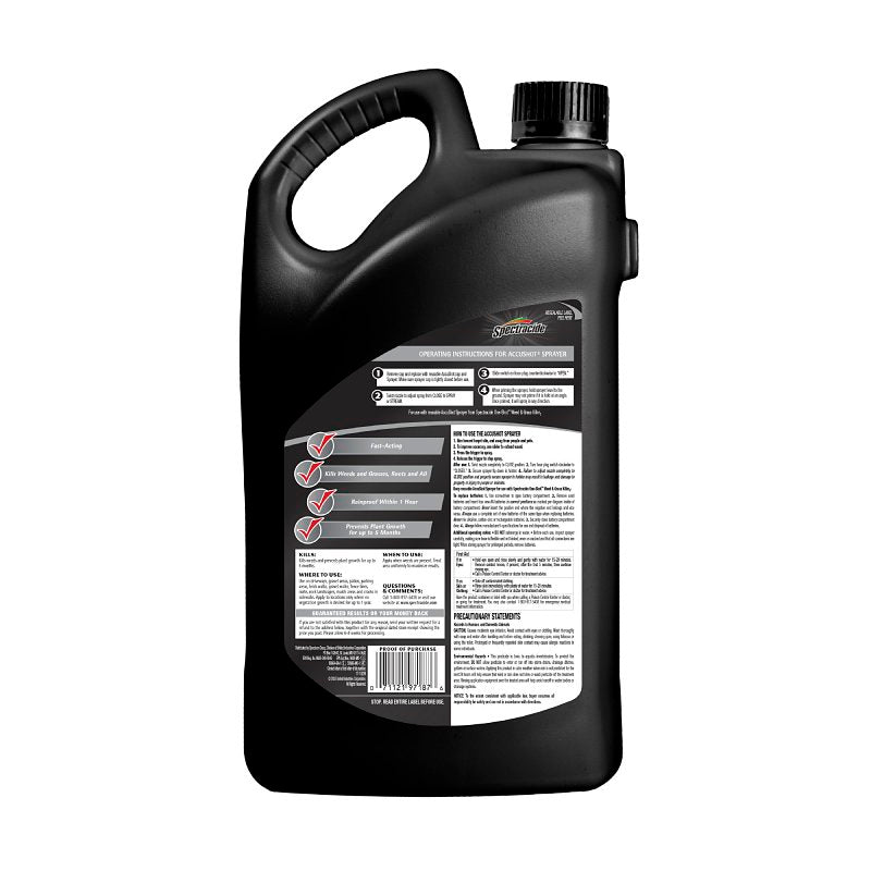 Spectracide ONE-SHOT HG-97187 Weed and Grass Killer Refill, Liquid, Clear/Pale Yellow, 1 gal Bottle