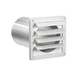 Lambro 361WTP Wall Cap Louvered Vent, 6 in Dia, Plastic, White