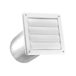 Lambro 361WTP Wall Cap Louvered Vent, 6 in Dia, Plastic, White