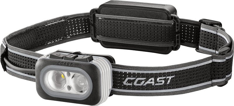 Coast RL20R 30899 Headlamp, ZITHION Rechargeable Battery, LED Lamp, Ultra View Flood, BULLS-EYE Spot Beam