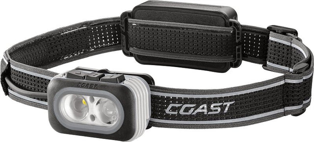 Coast RL20R 30899 Headlamp, ZITHION Rechargeable Battery, LED Lamp, Ultra View Flood, BULLS-EYE Spot Beam