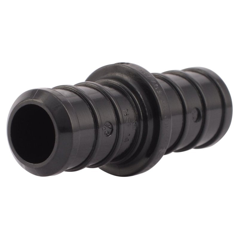 SharkBite UP008A5 Coupling, 1/2 x 1/2 in, Barb, PEX-B, Polymer, Black, 200 psi Pressure
