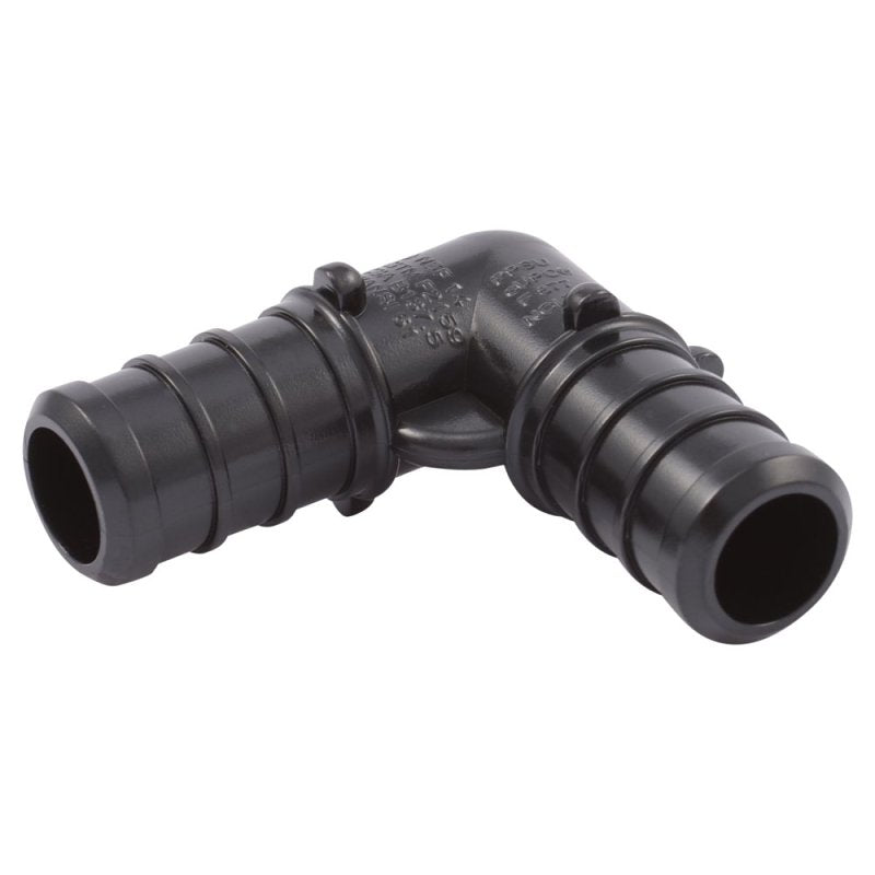 SharkBite UP248A5 Pipe Elbow, 1/2 in, Barb, 90 deg Angle, Polymer, 200 psi Pressure