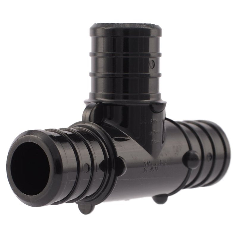 SharkBite UP370A5 Pipe Tee, 3/4 in, Barb, PEX-B, Polymer, Black, 200 psi Pressure