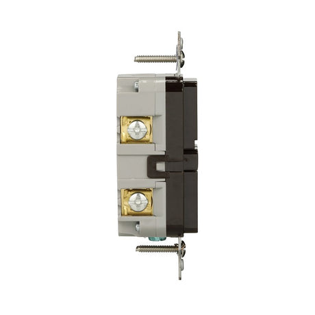 Eaton GF15B Self-Test GFCI Receptacle, 125 V, 15 A, NEMA: NEMA 5-15R, Back, Side Wiring, Brown
