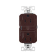 Eaton GF15B Self-Test GFCI Receptacle, 125 V, 15 A, NEMA: NEMA 5-15R, Back, Side Wiring, Brown