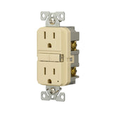 Eaton GF15V-BX-L Self-Test GFCI Receptacle, 125 V, 15 A, NEMA: NEMA 5-15R, Back, Side Wiring, Ivory
