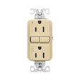 Eaton GF15V-BX-L Self-Test GFCI Receptacle, 125 V, 15 A, NEMA: NEMA 5-15R, Back, Side Wiring, Ivory