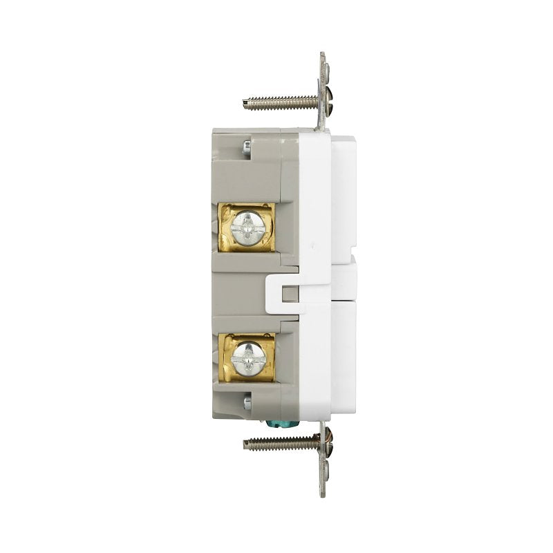 Eaton GF15W-WP GFCI Receptacle, 125 V, 15 A, NEMA: NEMA 5-15R, Back, Side Wiring, White