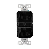 Eaton GF20BK GFCI Receptacle, 125 V, 20 A, NEMA: NEMA 5-20R, Back, Side Wiring, Black
