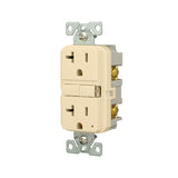 Eaton GF20V-BX-L Self-Test GFCI Receptacle, 125 V, 20 A, NEMA: NEMA 5-20R, Back, Side Wiring, Ivory