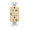 Eaton GF20V-BX-L Self-Test GFCI Receptacle, 125 V, 20 A, NEMA: NEMA 5-20R, Back, Side Wiring, Ivory
