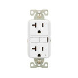 Eaton GF20W Self-Test GFCI Receptacle, 125 V, 20 A, NEMA: NEMA 5-20R, Back, Side Wiring, White