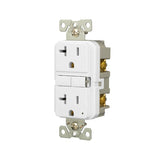 Eaton GF20W Self-Test GFCI Receptacle, 125 V, 20 A, NEMA: NEMA 5-20R, Back, Side Wiring, White