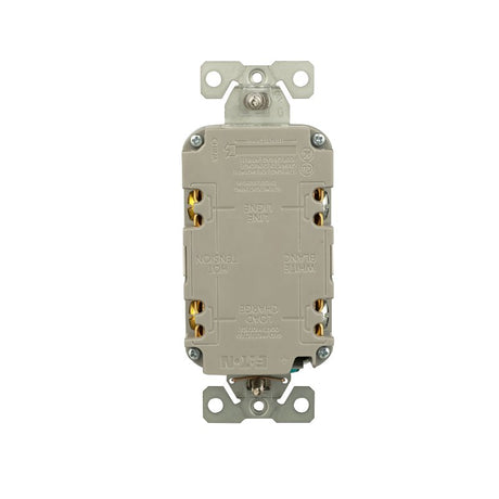 Eaton GF20W Self-Test GFCI Receptacle, 125 V, 20 A, NEMA: NEMA 5-20R, Back, Side Wiring, White