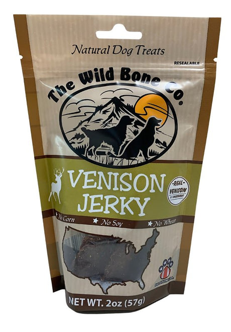The Wild Bone Co 1910 Dog Treat, All, Jerky, Venison, 2 oz