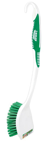 Libman 10 Long Handle Scrub Brush, 2 in L Trim, Plastic, 5 in W Brush, 17.63 in OAL