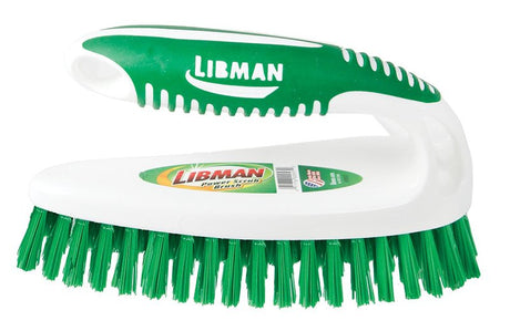 Libman 57 Power Scrub Brush, 1 in L Trim, Pet, Green, 2-1/2 in W Brush, 6.37 in OAL, Green/White