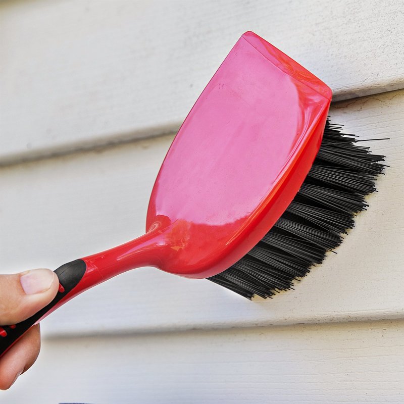Libman 524 Short Handle Utility Brush, 1-1/2 in L Trim, Pet, 3-1/2 in W Brush, 14-1/4 in OAL, Red