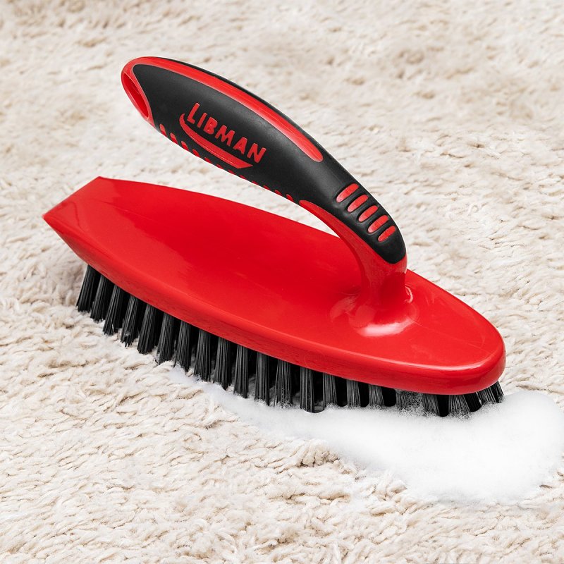 Libman 525 Scrub Brush, 1 in L Trim, Pet, 7-1/2 in W Brush, 8 in OAL, Red