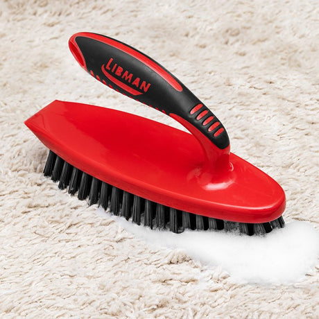 Libman 525 Scrub Brush, 1 in L Trim, Pet, 7-1/2 in W Brush, 8 in OAL, Red