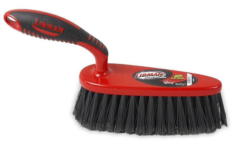Libman 526 Work Bench Dust Brush, 2 in L Trim, Pet, 7 in W Brush, 14-1/4 in OAL, Red