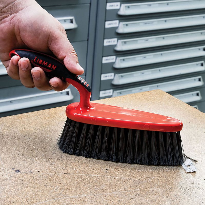 Libman 526 Work Bench Dust Brush, 2 in L Trim, Pet, 7 in W Brush, 14-1/4 in OAL, Red