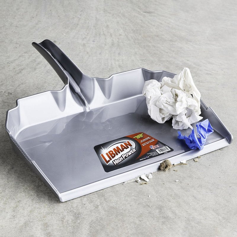 Libman 581 Dustpan, 17.88 in L, 18.13 in W, Polypropylene, Gray