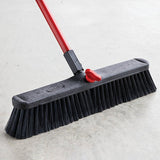 Libman 800 Smooth Surface Push Broom, 19-1/2 in Sweep Face, 3 in L Trim, Pet Bristle, 64 in L, Bolt, Steel Handle