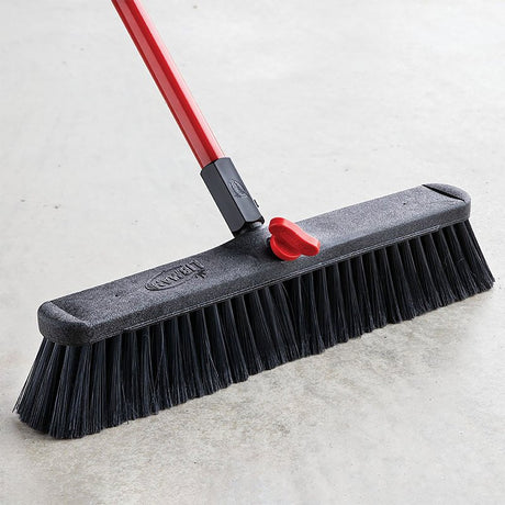 Libman 800 Smooth Surface Push Broom, 19-1/2 in Sweep Face, 3 in L Trim, Pet Bristle, 64 in L, Bolt, Steel Handle