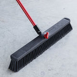 Libman 801 Smooth Surface Heavy-Duty Push Broom, 25-1/2 in Sweep Face, 3 in L Trim, Pet Bristle, 64 in L, Bolt