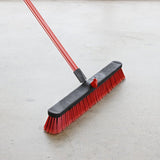 Libman 805 Push Broom, 24 in Sweep Face, 3 in L Trim, Pet Bristle, 64 in L, Steel Handle
