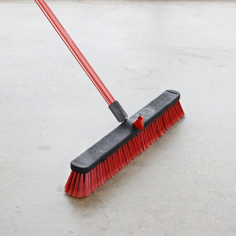 Libman 805 Push Broom, 24 in Sweep Face, 3 in L Trim, Pet Bristle, 64 in L, Steel Handle