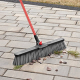 Libman 879 Rough Surface Push Broom, 25-1/2 in Sweep Face, 4 in L Trim, Pet Bristle, 64 in L, Bolt, Steel Handle