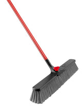 Libman 879 Rough Surface Push Broom, 25-1/2 in Sweep Face, 4 in L Trim, Pet Bristle, 64 in L, Bolt, Steel Handle