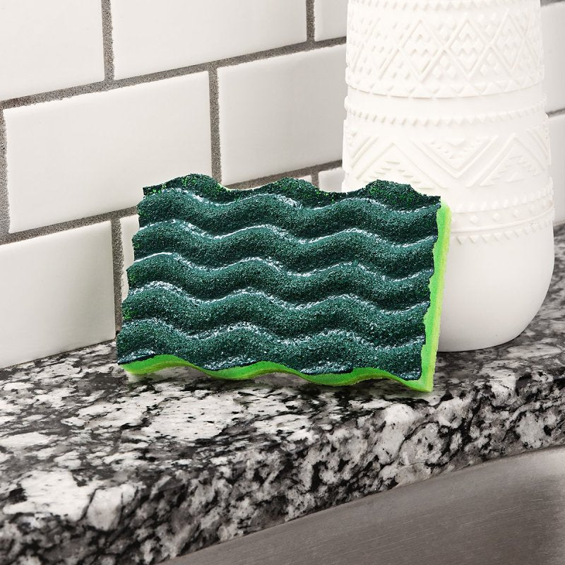 Libman 1077 Sponge, 4-1/2 in L, 3 in W, 1 in Thick, Green