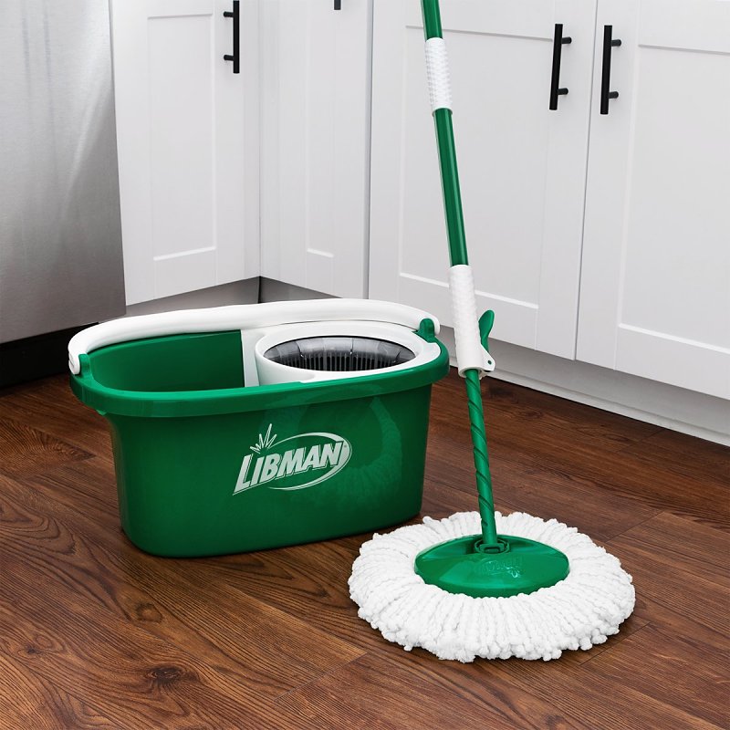 Libman Tornado 1283 Spin Mop with Bucket, Metal/Microfiber, Green/White