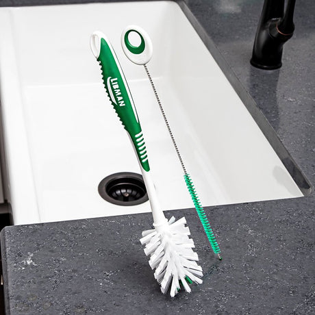 Libman 1371 Bottle and Straw Cleaning Kit, 12 in OAL, Wire Trim, Comfort Grip, Ergonomic Handle, Plastic/Rubber Handle