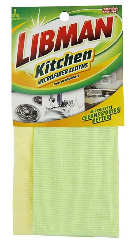 Libman 322 Kitchen Cloth, 12 in L, 12 in W, Microfiber