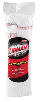 Libman Big Tornado 989 String Mop Refill, 16 oz Capacity, Quick-Change, Yarn, Red