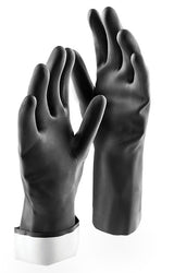 Libman 1244 Industrial-Grade Reusable Gloves, L, Rubber, Black