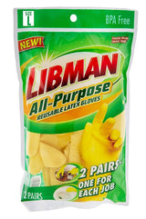 Libman 1322 All Purpose Reusable Gloves, L, 12 in L, Latex, Yellow