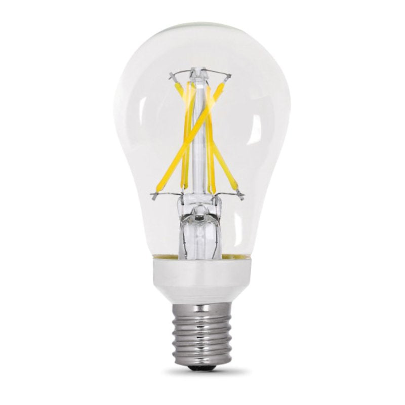 Feit Electric BPA1560N/927CAFIL2 Filament LED Bulb, A15 Lamp, 60 W Equivalent, E17 Lamp Base, Dimmable, Clear