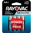Rayovac 815-8J Battery, 1.5 V Battery, AA Battery, Alkaline, 8/PK