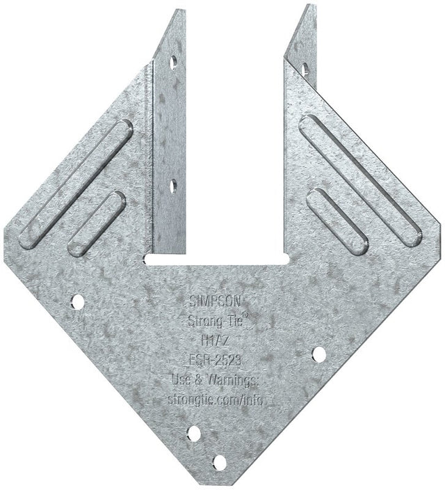 Simpson Strong-Tie H1AZ Hurricane Tie, 0.923 in L, 5.28 in W, Steel, Galvanized, Fastening Method: Nail, Pack of 100
